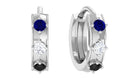Multi Gemstone Hoop Earring for Conch Piercing Black Diamond - ( AAA ) - Quality - Jewel Pierce