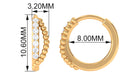 Real Diamond Hoop Earring for Helix Piercing Diamond - ( HI-SI ) - Color and Clarity - Jewel Pierce