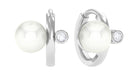 Freshwater Pearl Conch Hoop Earring with Diamond Freshwater Pearl - ( AAA ) - Quality - Jewel Pierce