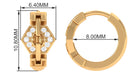 Real Diamond Geometric Hoop Earring for Conch Piercing Diamond - ( HI-SI ) - Color and Clarity - Jewel Pierce